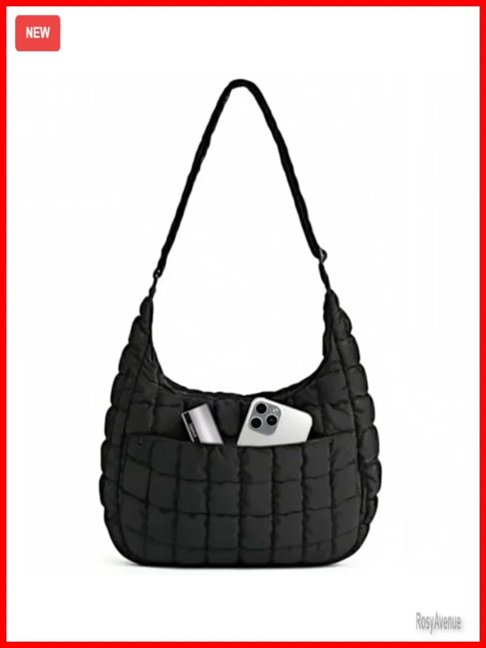 Quilted Puffer Tote Bag Hobo Crossbody Purse Puffy Shoulder Bag Soft Fluffy